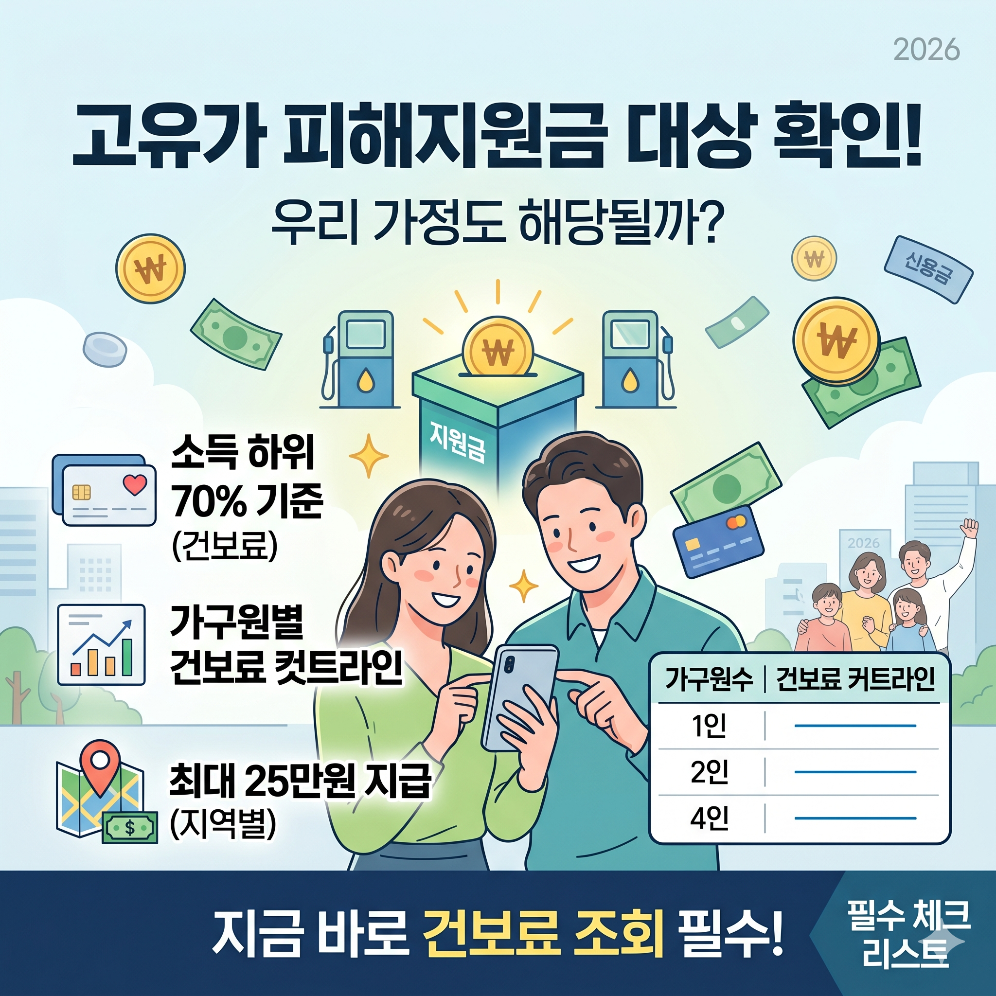고유가 피해지원금 기준 건강보험료 가구별 조건과 신청 방법 정리