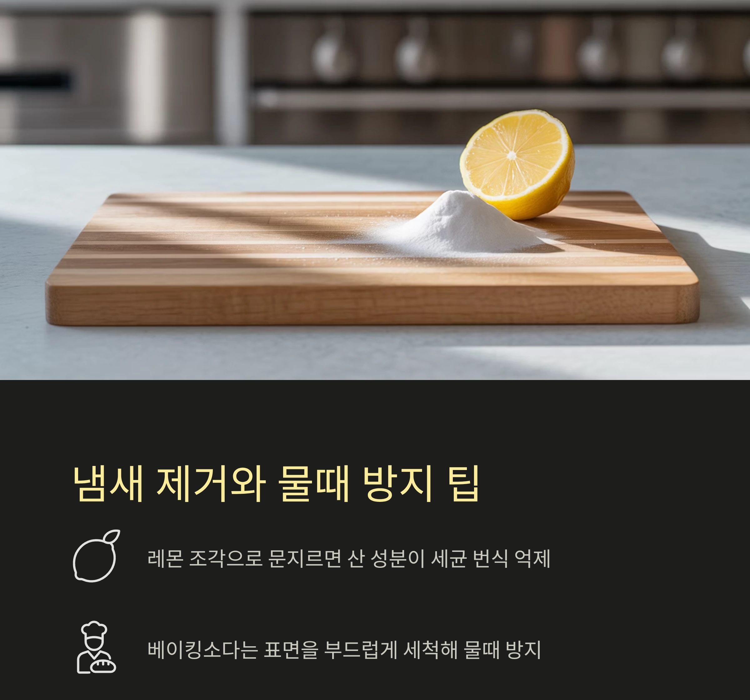 도마에 물때 없이 오래 쓰는 깔끔 관리 비법