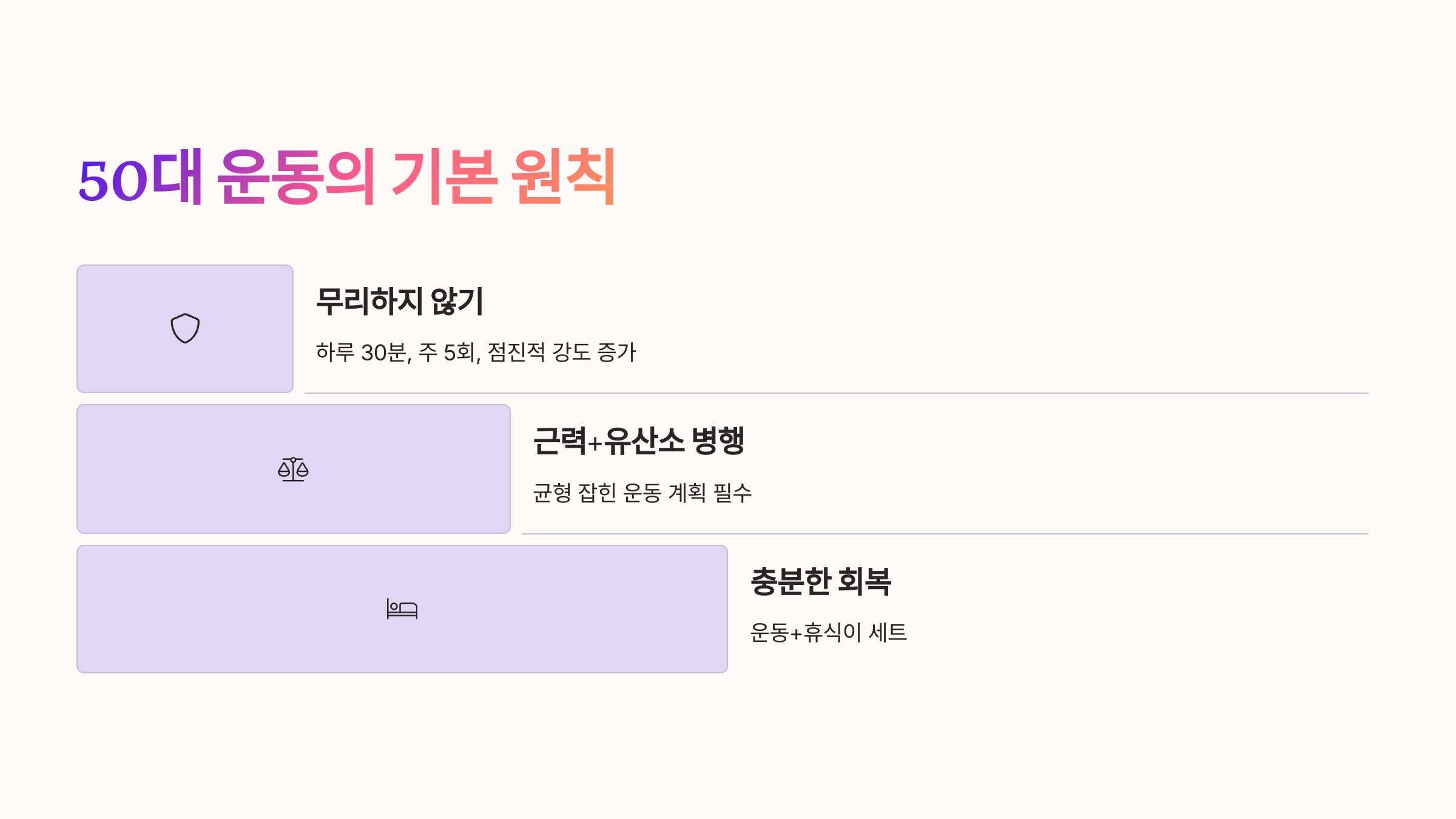 🏃♂️ 50대 운동의 기본 원칙