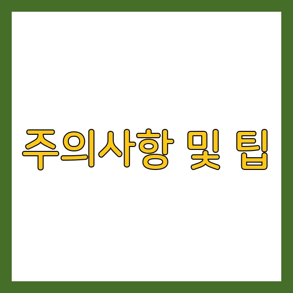 주의사항 및 팁