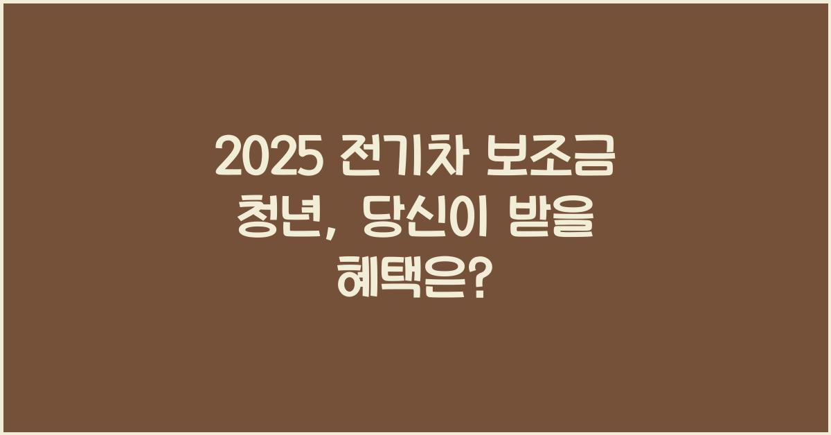 2025 전기차 보조금 청년