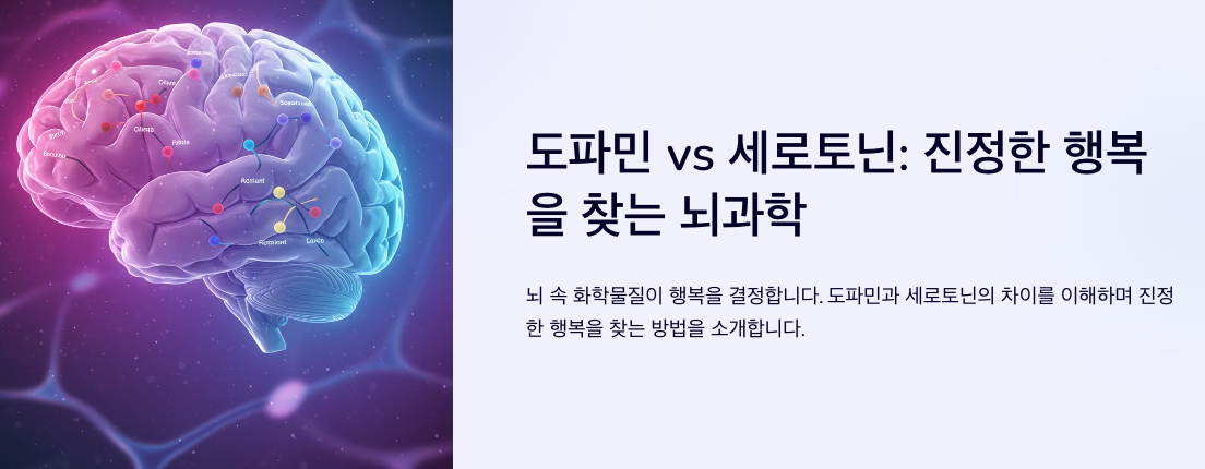 도파민 vs 세로토닌 진정한 행복을 찾는 뇌과학