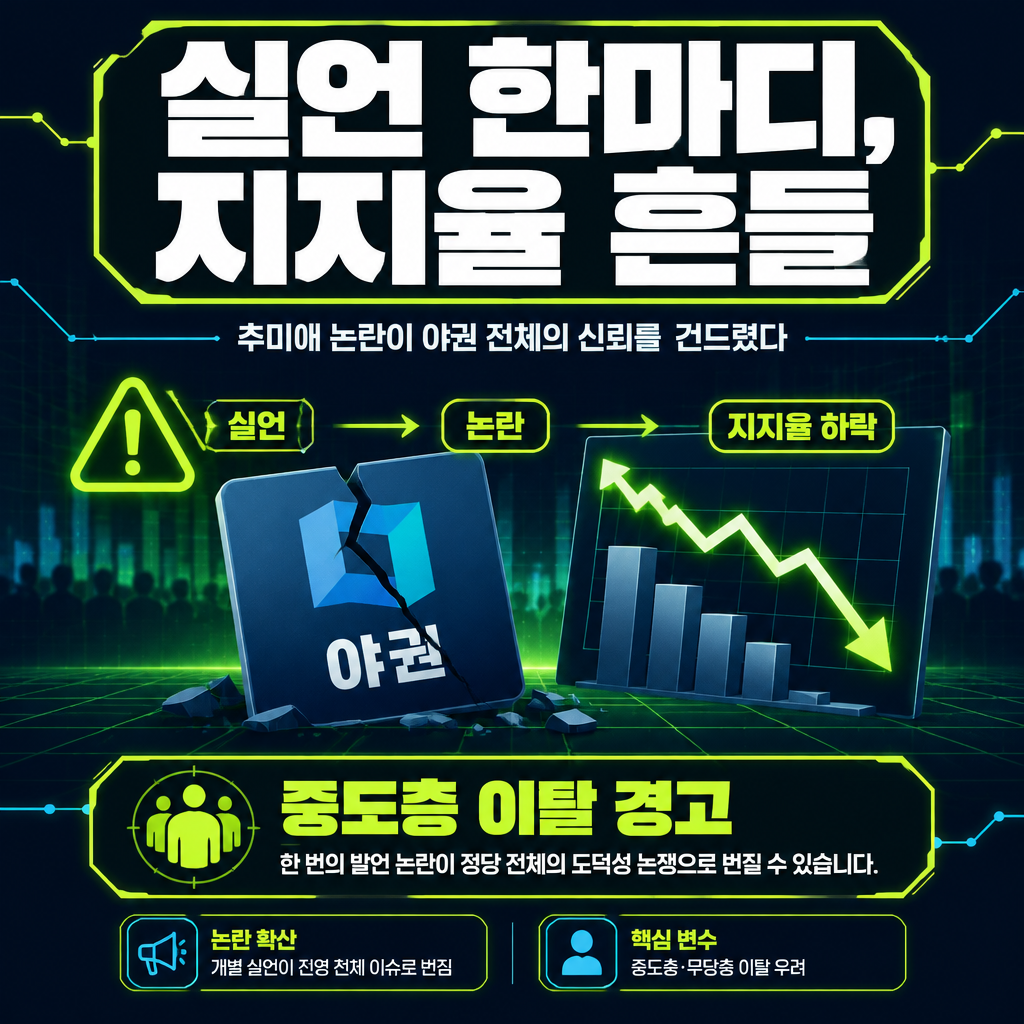 실언 한마디, 지지율 흔들