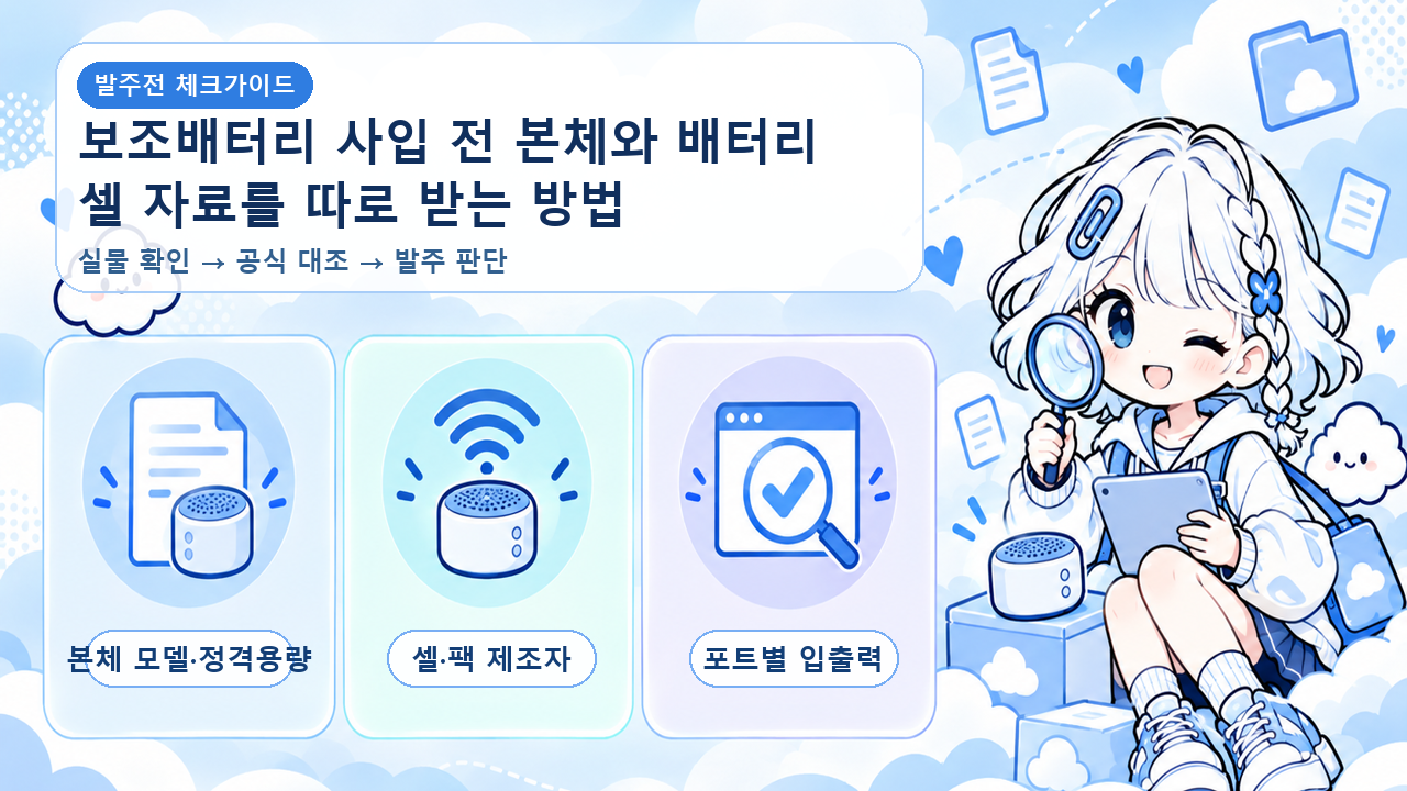 보조배터리 사입 전 본체와 배터리 셀 자료를 따로 받는 방법 대표 이미지