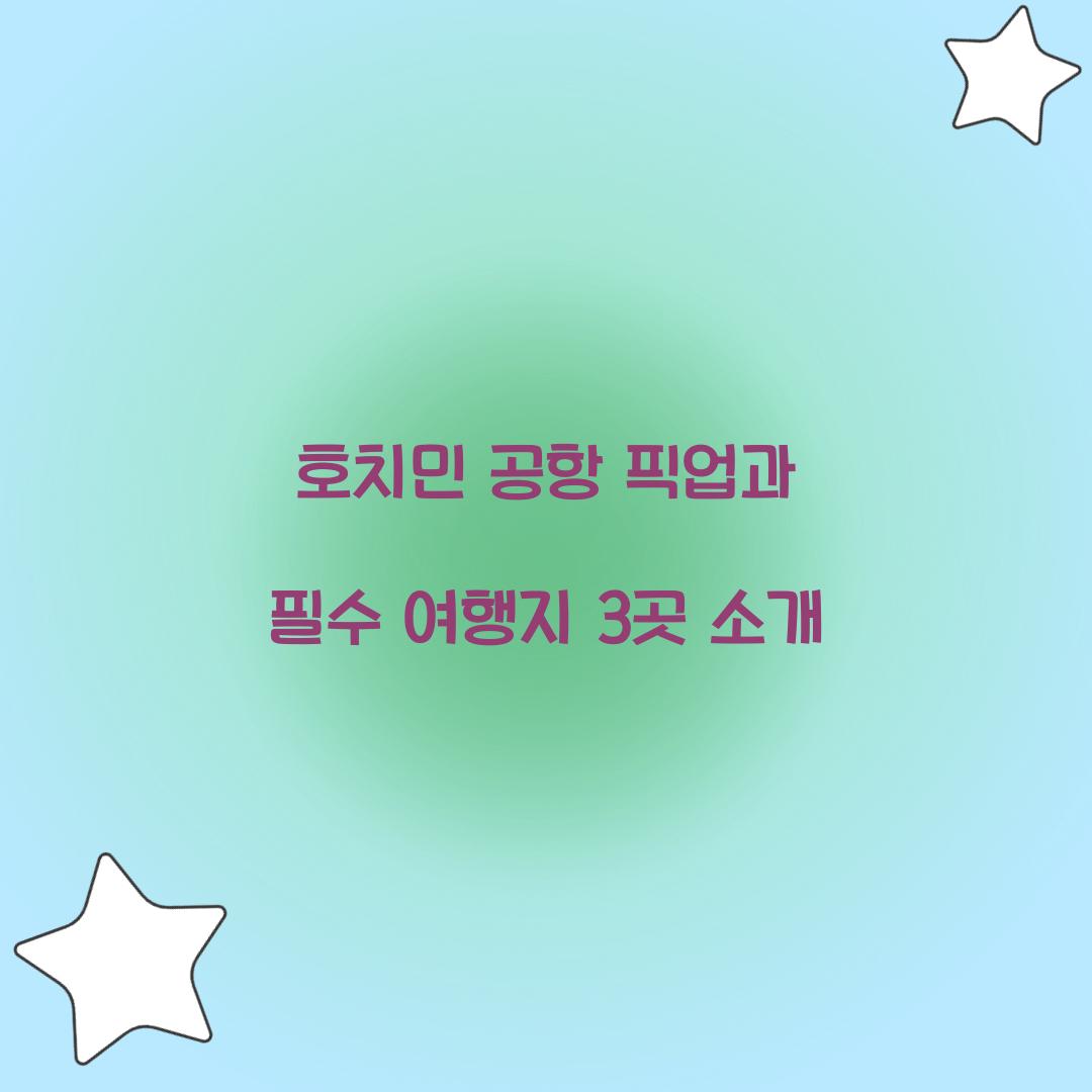 호치민 공항 픽업