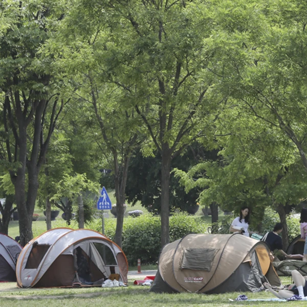 여의도 한강 텐트 돗자리