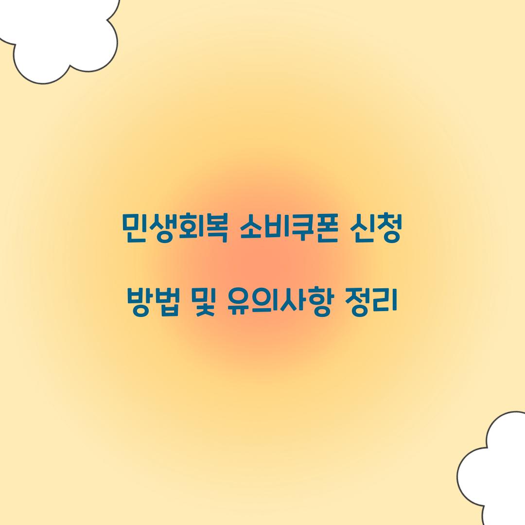 민생회복 소비쿠폰