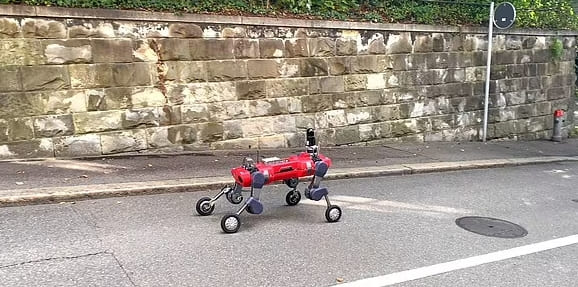 Incredible four-wheeled robot can drive at speeds