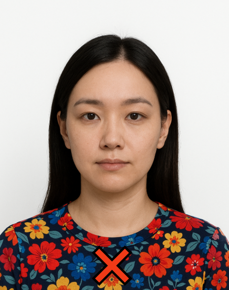 여권사진 옷색깔 예시