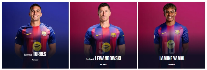 FC 바르셀로나 2025 아시안 투어 출전 선수 명단