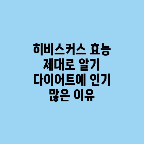 히비스커스 효능 제대로 알기 다이어트에 인기 많은 이유