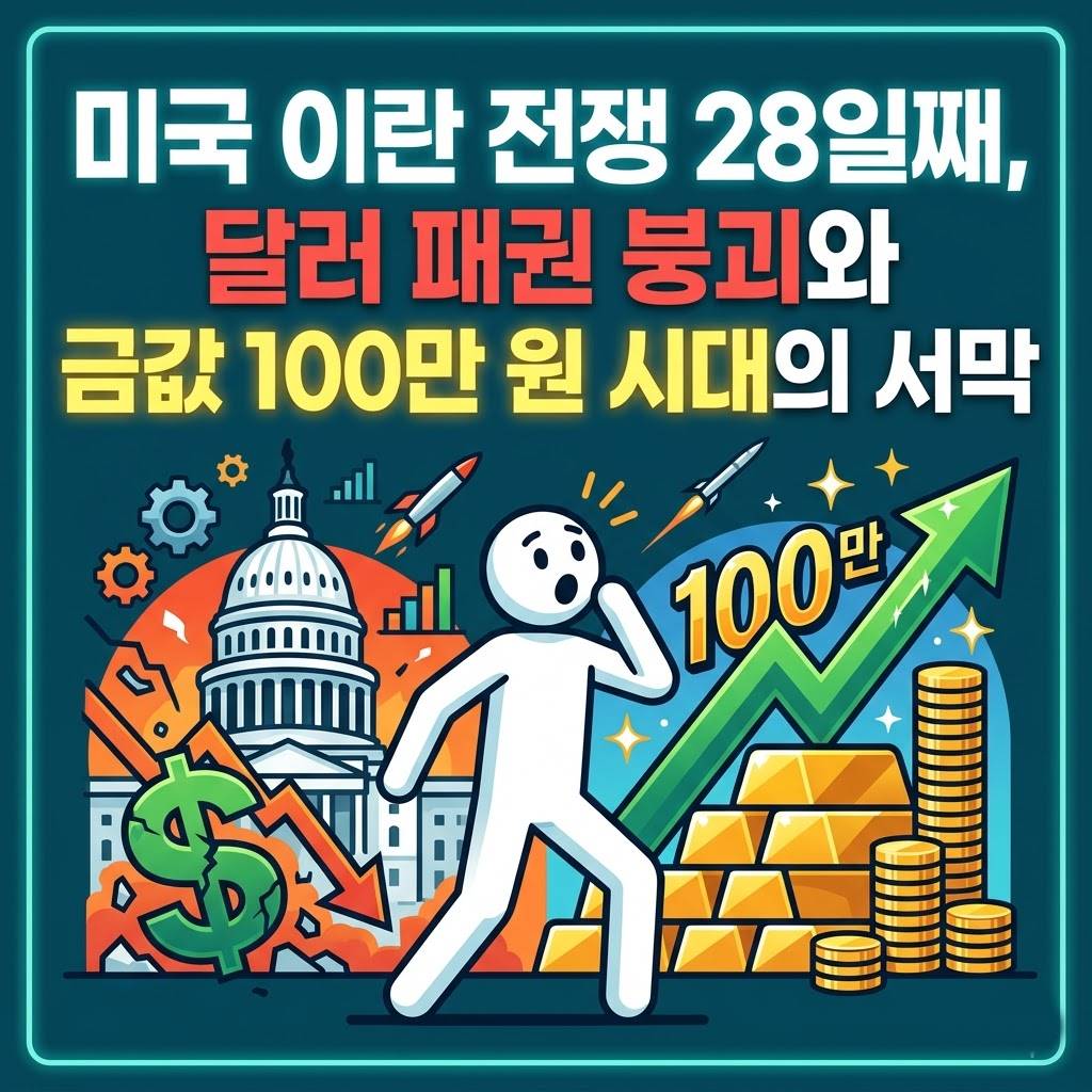 미국 이란 전쟁 28일째, 달러 패권 붕괴와 금값 100만 원 시대의 서막