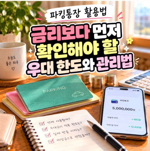 파킹통장 활용법, 금리보다 먼저 확인해야 할 우대 한도와 비상금 관리법