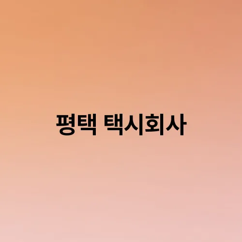 평택 택시회사