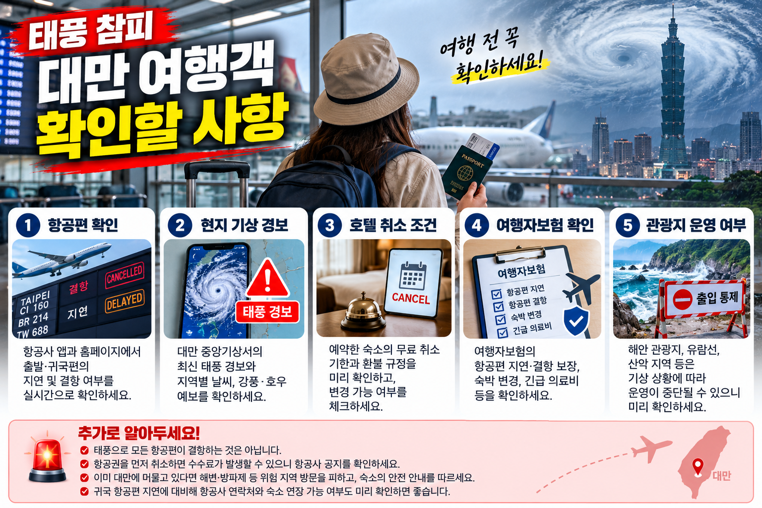 태풍 참피 대만 여행객 항공편 결항 확인과 호텔 취소 환불 여행자보험 현지 기상특보 체크리스트