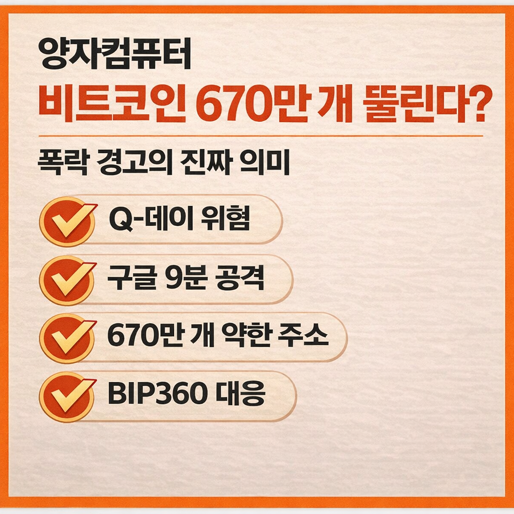 양자컴퓨터 비트코인 뚫는다의 목차