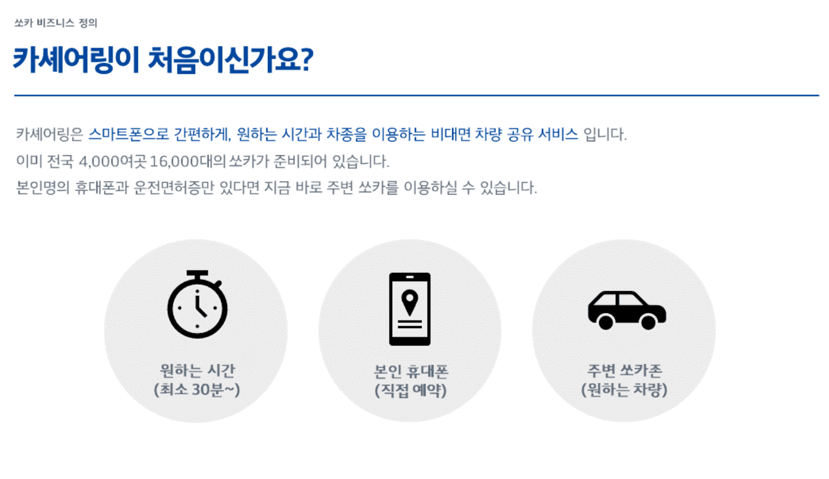 쏘카 비지니스 정의 (카셰어링)