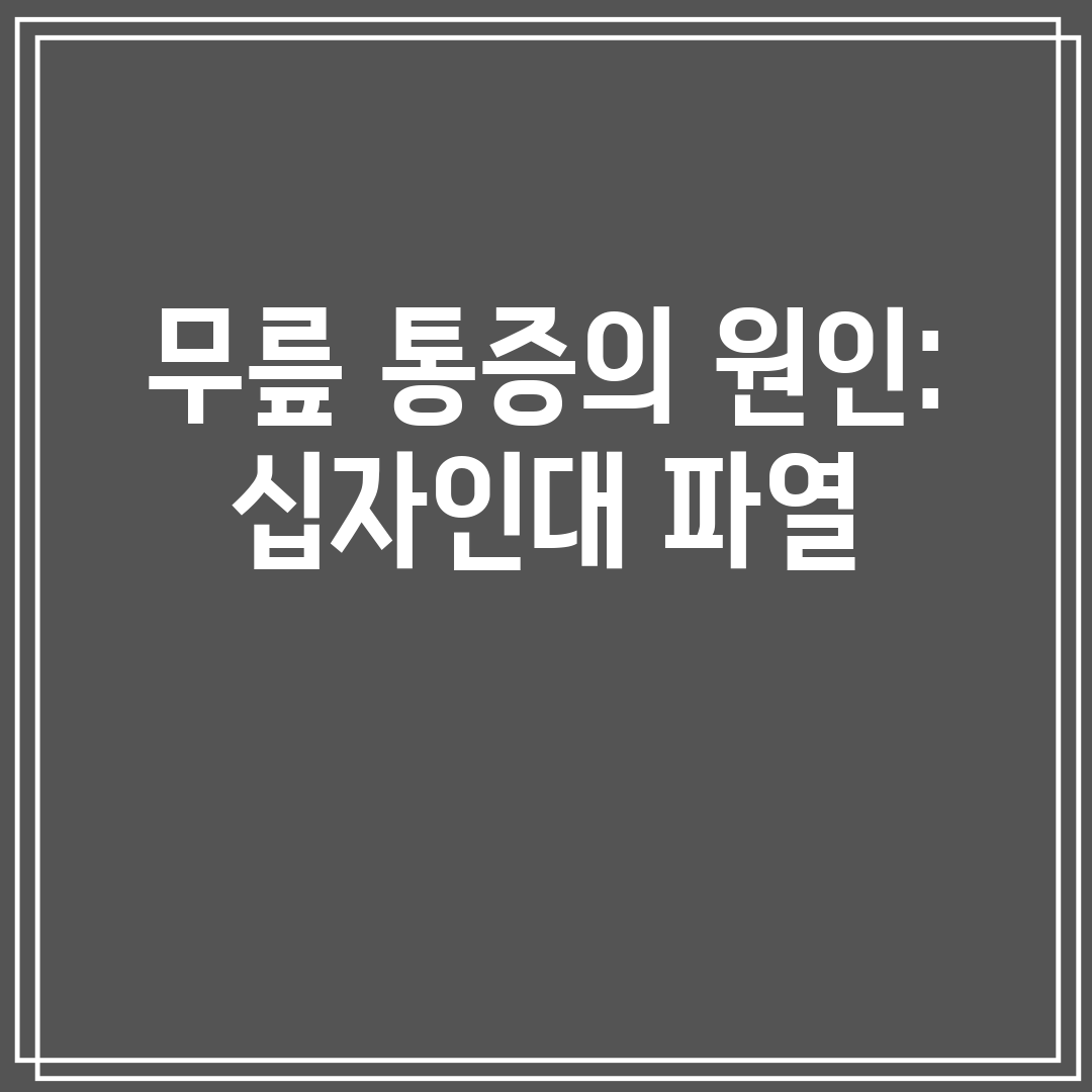 무릎 통증의 원인 십자인대 파열