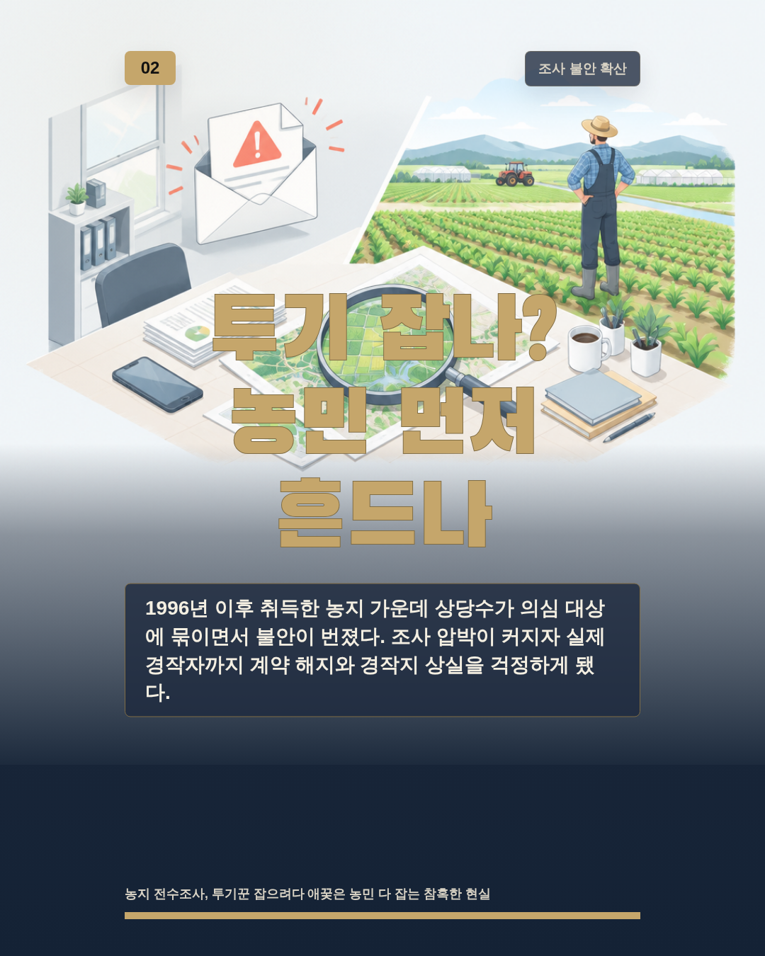 투기 잡나? 농민 먼저 흔드나