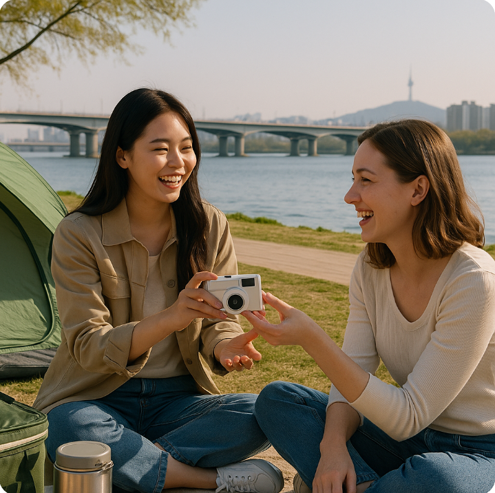 한강공원에서 만난 외국인