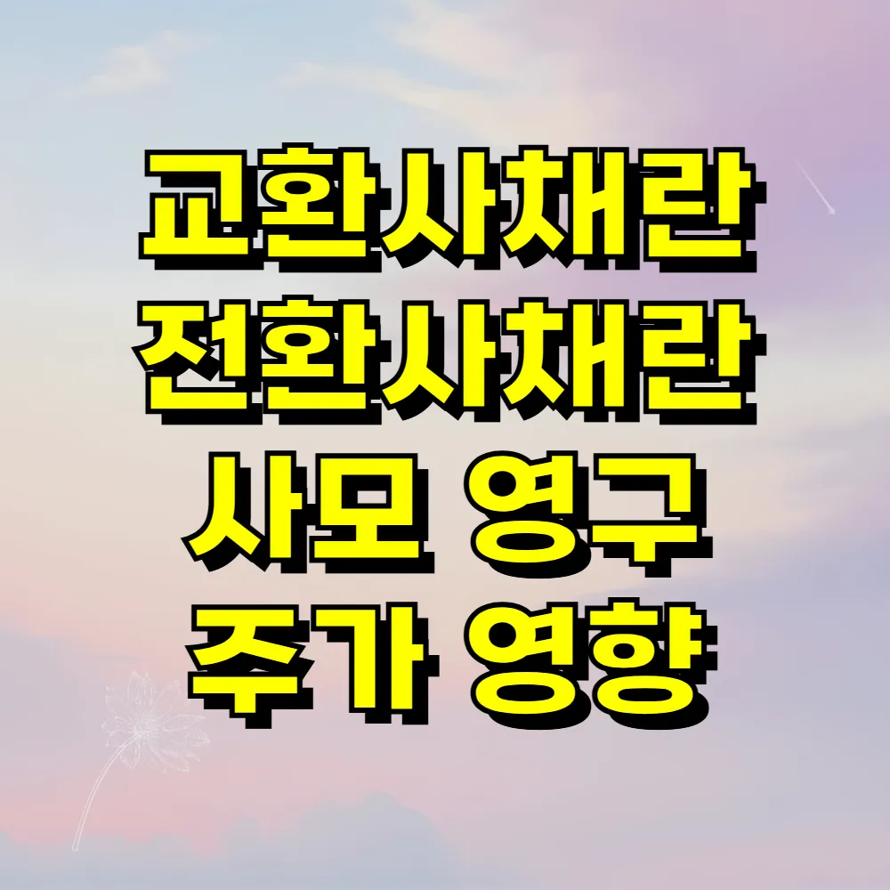 교환사채란 전환사채란 사모 영구 주가 영향