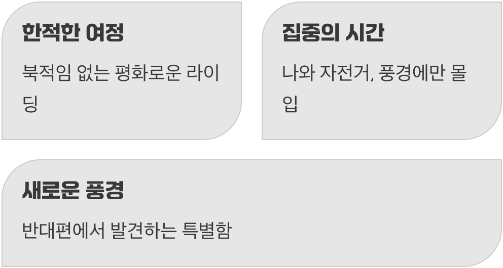 고요한 길과 특별한 풍경이라는 보상