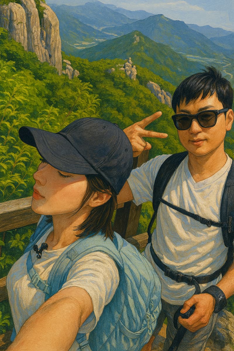 빠니보틀과 함께한 금정산 등산 사진