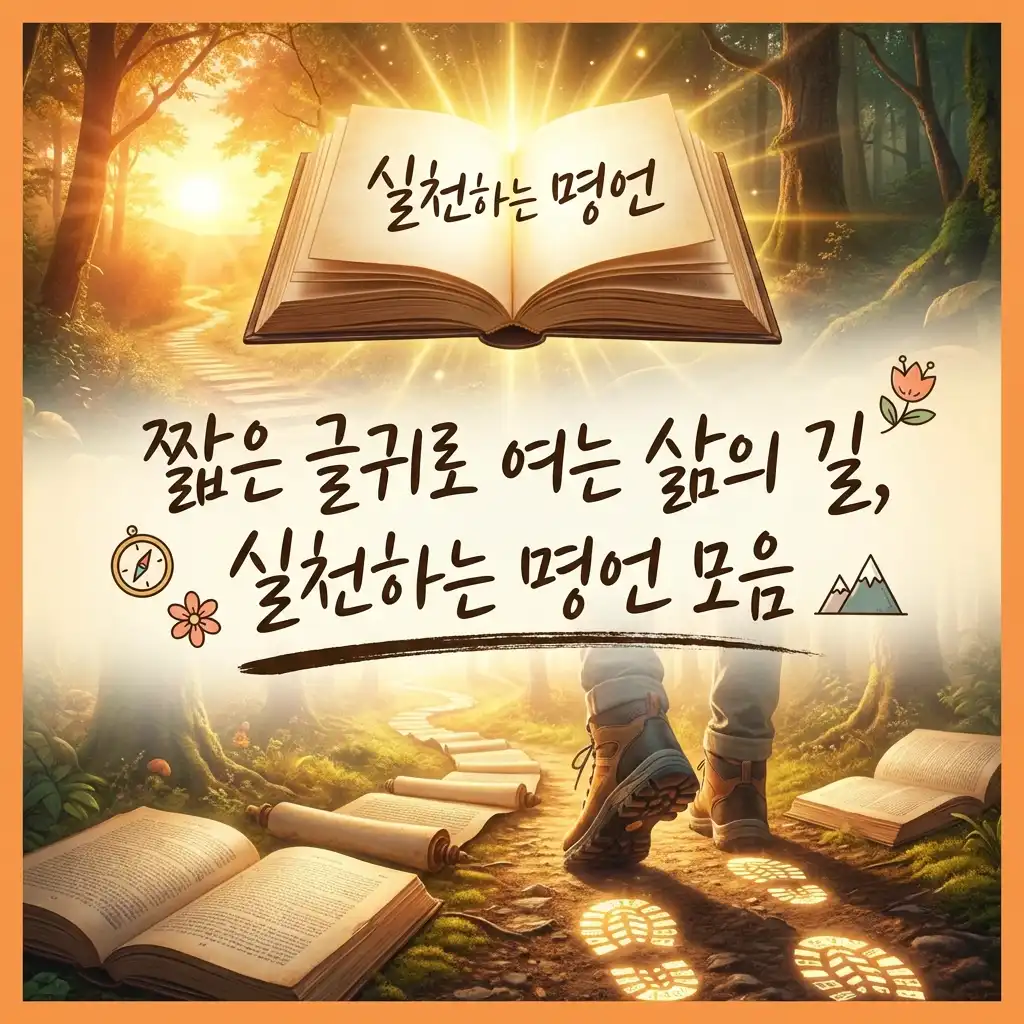 짧고 좋은 글귀로 여는 삶의 길, 실천하는 명언 모음