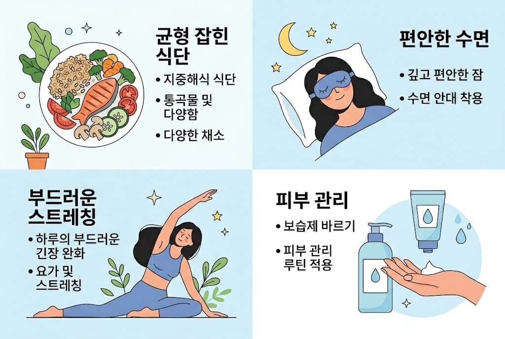 건선의 관리방법에 관한 인포그래픽