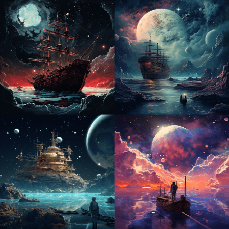 미드저니-다중-프롬프트-예시-space::ship