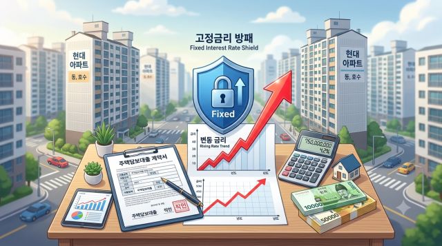 주담대 금리 8% 시대 변동금리와 고정금리 비교 및 갈아타기 타이밍 설명 이미지
