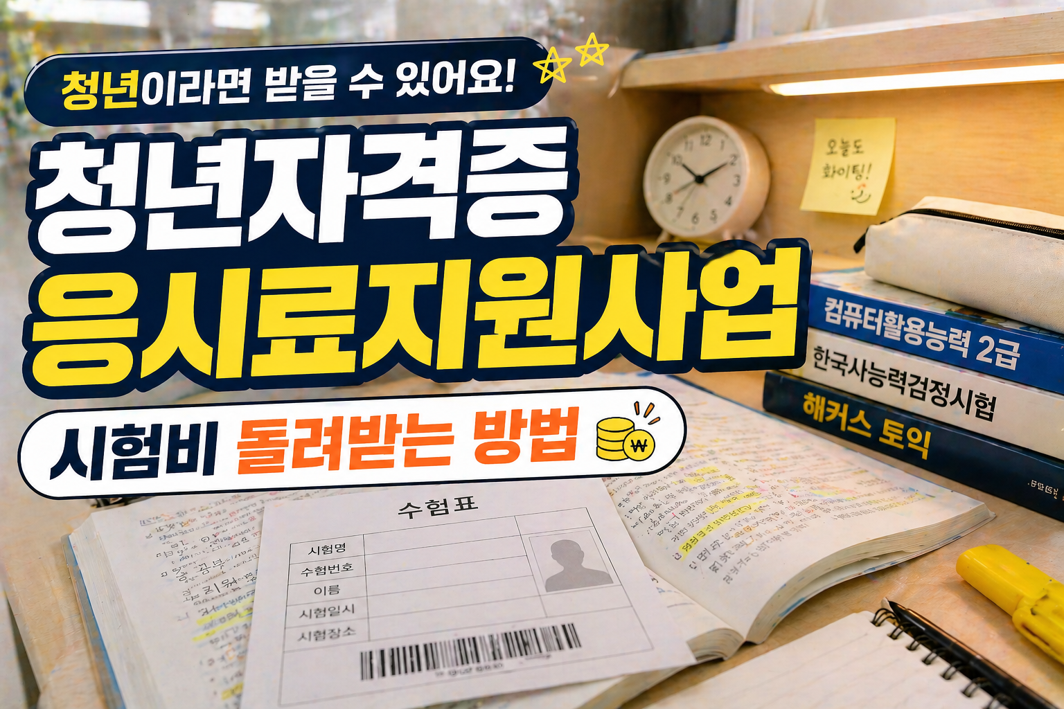 청년자격증응시료지원사업 안내 사진, 시험비 지원 대상과 신청정보 정리