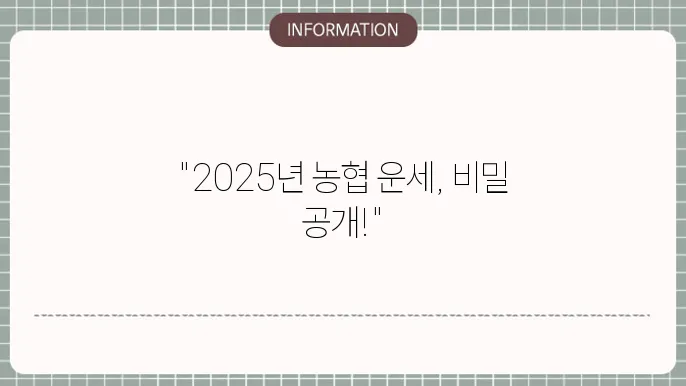 2025년 운세 무료조회 방법