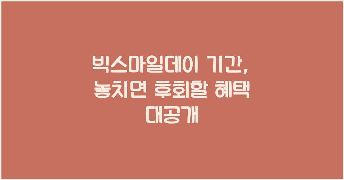 빅스마일데이 기간