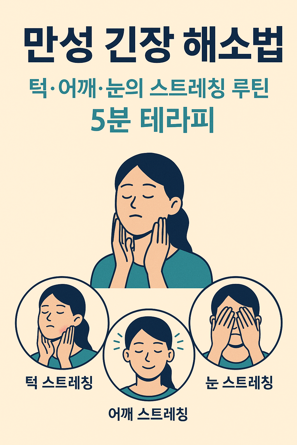 만성 긴장 해소법 – 턱, 어깨, 눈의 스트레칭 루틴 5분 테라피