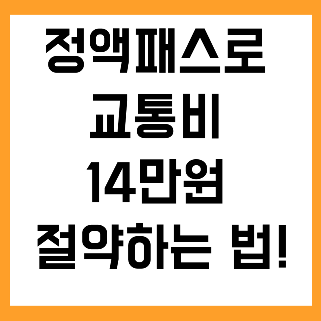 청년·저소득층 필수 혜택! 정액패스로 교통비 14만원 줄이는 방법