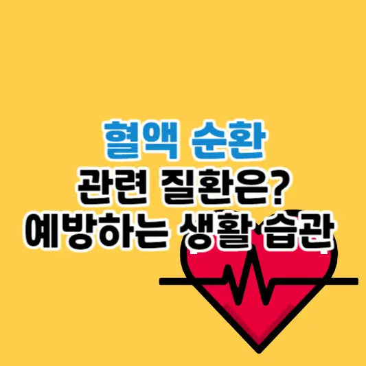 혈액 순환 관련 질환 및 예방하는 생활 습관