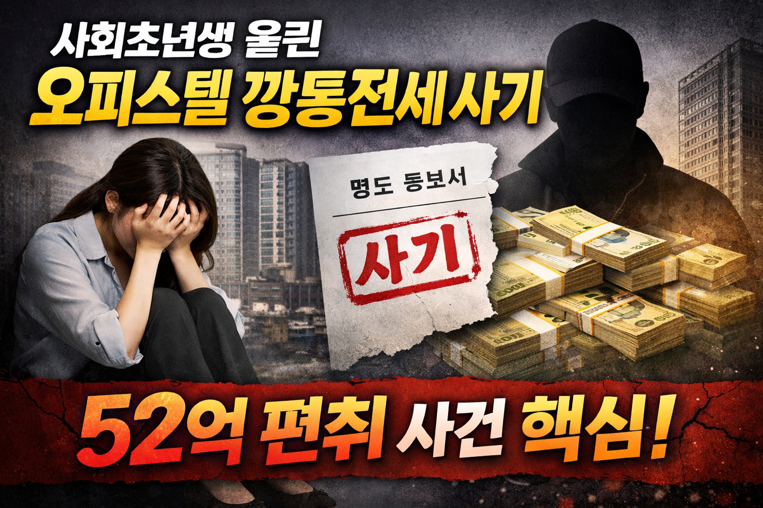 사회초년생 울린 오피스텔 깡통전세 사기, 52억 편취 사건 핵심