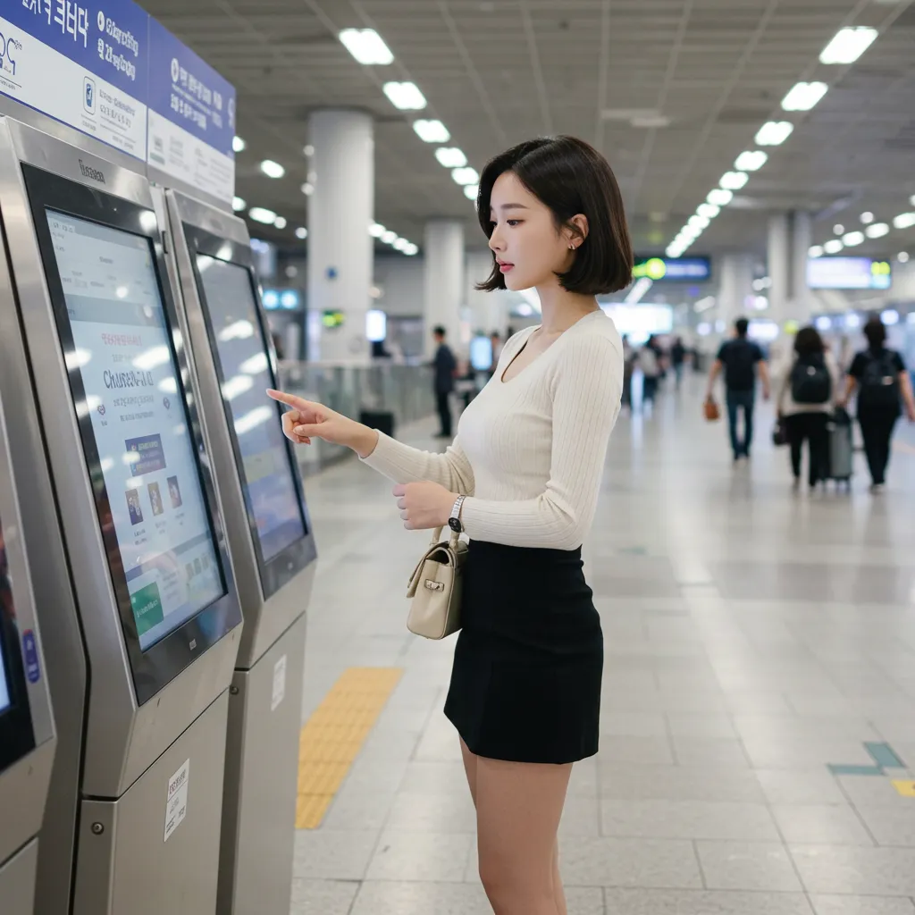 KTX표 발권하는 승객