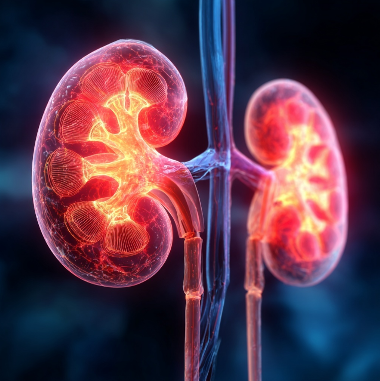 신장의 구조를 디지털화 시킨 이미지