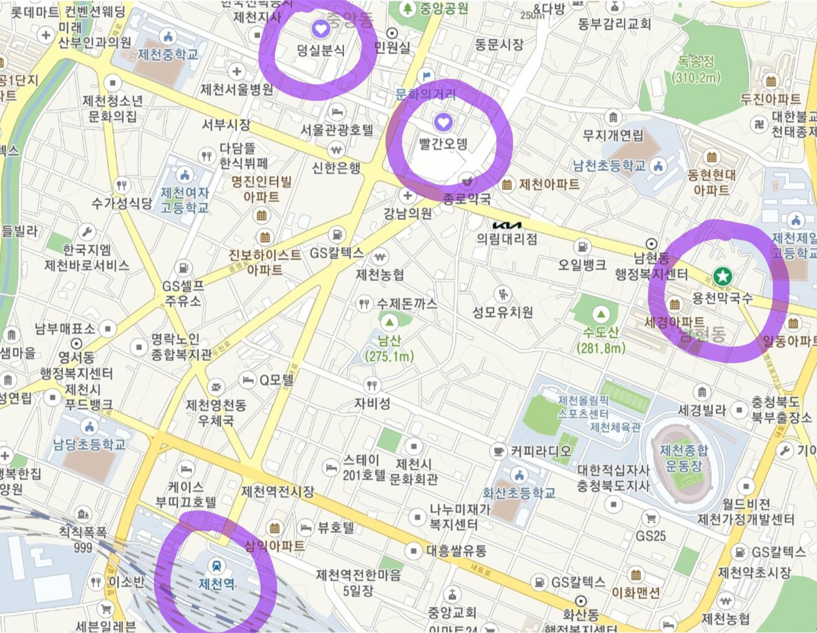 제천시 맛집지도