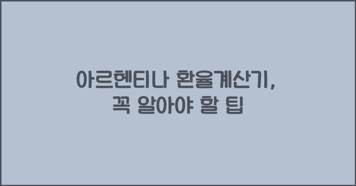 아르헨티나 환율계산기