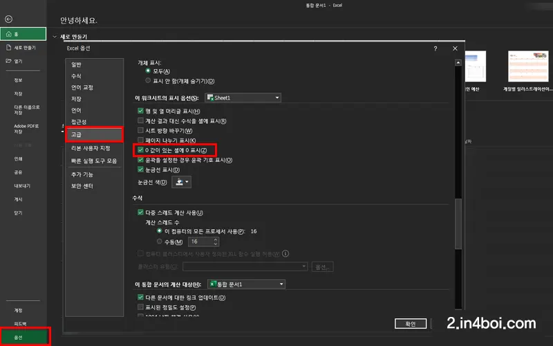 옵션-0값-표시-해제