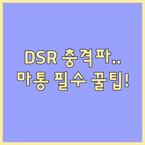 개설 전 확인 필수 DSR 영향 마이..