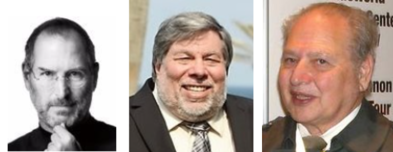 스티브잡스, 스티브워즈니악, 로널드웨인 이미지입니다.