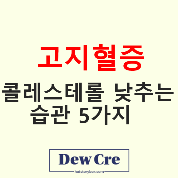 고지혈증 초기증상 해결 콜레스테롤 낮추는 습관 5가지