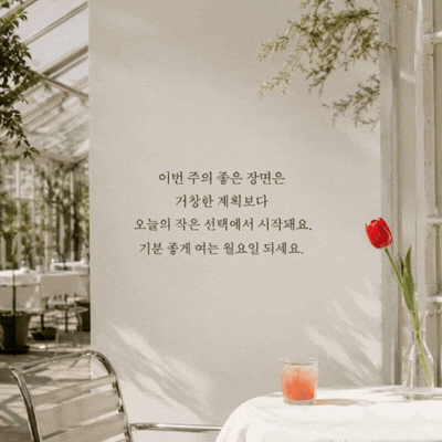 움직이는 월요일 아침 인사말 이미지 움짤 글귀 모음