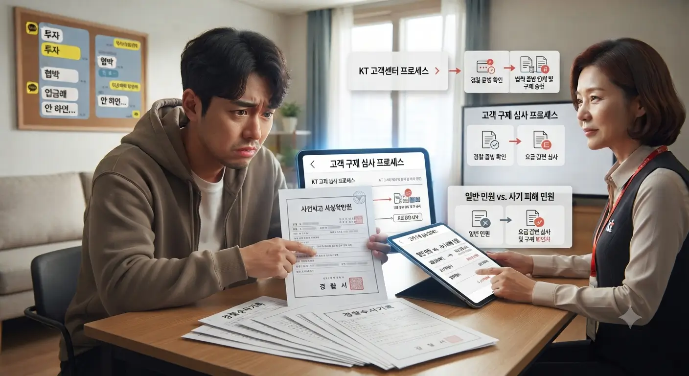 경찰 수사 기록 및 ' 사건사고 사실확인원'을 활용한 통신사 구제 어필