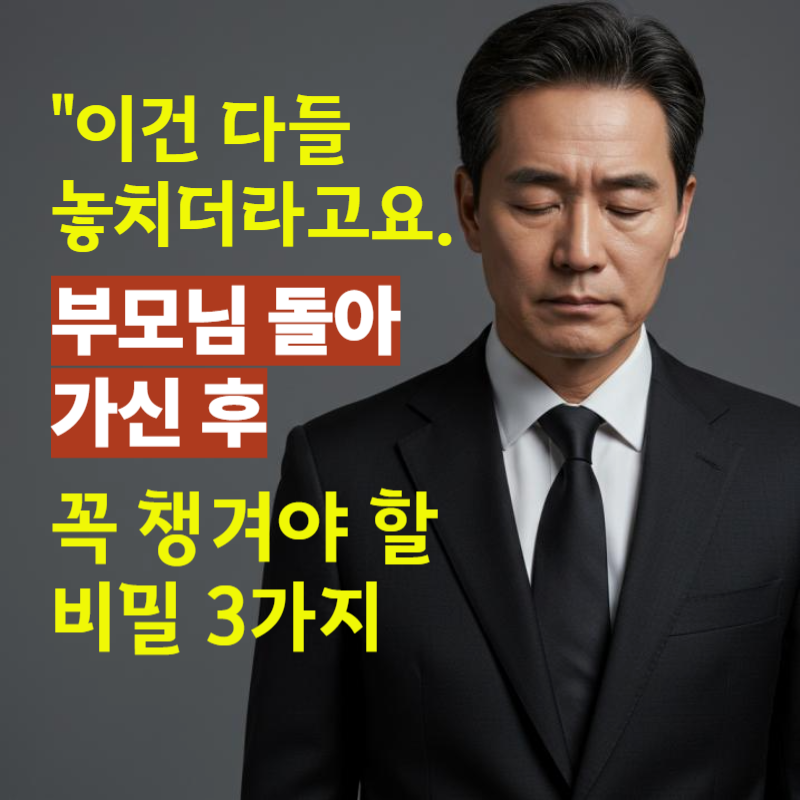 부모님 돌아가신 후 꼭 챙겨야 할 3가지 비밀