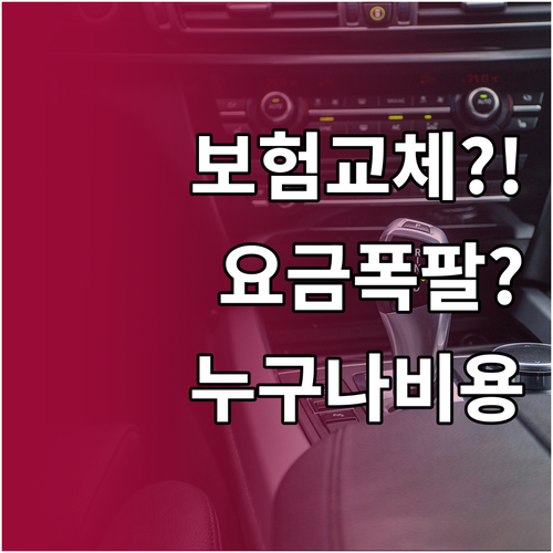 자동차보험 누구나 운전으로 바꿀 때 ..